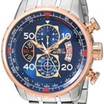 Invicta Men’s 17203 AVIATOR Stainless Steel and 18k Rose Gold Ion-Plated Watch