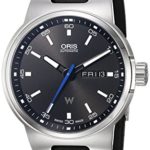 Oris Men’s ‘Williams Day Date’ Swiss Automatic Stainless Steel and Rubber Dress Watch, Color:Black (Model: 73577164154RS)