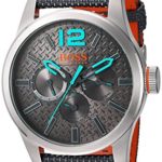 BOSS Orange Men’s Quartz Stainless Steel and Resin Watch, Color:Grey (Model: 1513379)