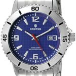 CROTON Men’s CA301288SSBL Analog Display Quartz Silver Watch