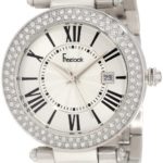 Freelook Women’s HA1538M-4 All Silver Shiny Dial Swarovski Bezel Watch