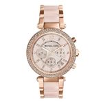 Michael Kors Mid-Size Rose Goldtone/Stainless Steel Parker Three-Hand Glitz Watch