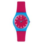 Swatch Women’s ‘Blue Lampone’ Quartz Plastic and Silicone Casual Watch, Color:Pink (Model: GS145)