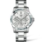 Longines Conquest Chronograph Silver Dial Stainless Steel Mens Watch L27434766