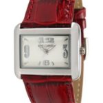 Pedre Women’s Silver-Tone Watch with Red Croc-Embossed Leather Strap # 6315SX-Red Croc