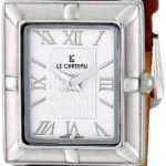 Le Chateau Women’s 3635AL_LEA_WHT Darvesi-Roman Collection All steel Leather Band Watch