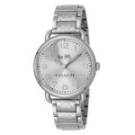 COACH Women’s Delancey 36mm Etched Bracelet Watch White Sunray/Stainless Steel Watch