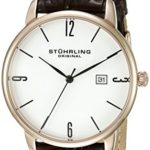 Stuhrling Original Men’s 997L.04 Ascot Date Brown Leather Strap Watch