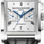 Baume and Mercier Hampton Milleis Silver Dial Alligator Leather Mens Watch 10032