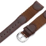 Hadley-Roma Men’s MSM866RB 200 20-mm Brown ‘Swiss-Army’ Style Nylon and Leather Watch Strap