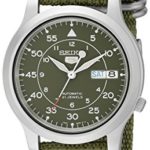 Seiko Men’s SNK805 Seiko 5 Automatic Stainless Steel Watch with Green Canvas