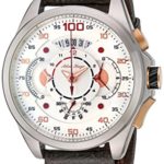 Adee Kaye Men’s ‘WHIRLLING COLLECTION’ Quartz Stainless Steel and Leather Sport Watch, Color:Brown (Model: AK8900-M/LBN)