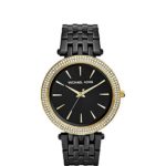 Michael Kors Black IP Darci Watch with Goldtone Accents