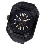 WELDER watch Quartz Chronograph Date calendar Black ~ Black Leather K23-1779