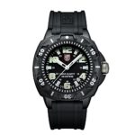 Luminox Men’s 0201.SL Sentry 0200 Black Case With Luminescent Accents, Black Rubber Band Watch