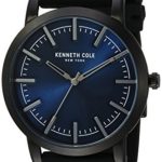 Kenneth Cole New York Men’s ‘Slim’ Quartz Stainless Steel and Silicone Dress Watch, Color:Black (Model: 10030808)