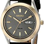 Seiko Men’s SNE050 Solar Strap Charcoal Dial Watch