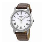 Tissot Men’s T0334101601300 T-Classic Dream White Dial Brown Leather Strap Watch