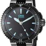 Oris Women’s ‘Aquis’ Swiss Automatic Stainless Steel and Rubber Dress Watch, Color:Black (Model: 73376524725RS)