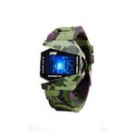 LED Military Cool Water Resist Noctilucent Plane Design Digital Watch for Children Size S