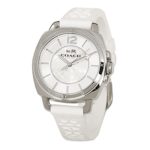 Coach Womens 14502093 Mini Boyfriend Signature White Strap Silver Tone Watch
