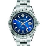 Versace Men’s V11010015 HELLENYIUM GMT Analog Display Swiss Quartz Silver Watch