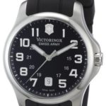 Victorinox Men’s 241357 Swiss Army  Officer’s Analog Swiss Quartz Black Rubber Watch