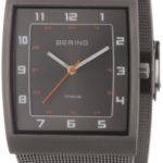 BERING Time 11233-077 Mens Titanium Collection Watch with Mesh Band and super hardened mineral glass. Designed in Denmark.