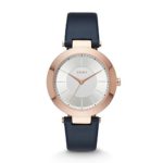 DKNY Women’s ‘Stanhope’ Quartz Stainless Steel and Leather Casual Watch, Color:Blue (Model: NY2576)