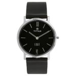 Titan Men’s 679SL02 “Edge” Ultra-Slim 3.5mm Thin Watch with Black Leather Band