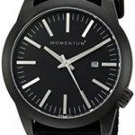 Momentum Men’s Quartz Stainless Steel and Nylon Watch, Color:Black (Model: 1M-SP14B7B)