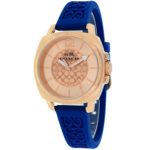 Coach Women’s 14502095 Mini Boyfriend Signature Blue Strap Rose Gold Tone Watch