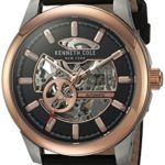 Kenneth Cole New York Men’s ‘ Japanese Automatic Stainless Steel and Leather Dress Watch, Color:Black (Model: 10031275)