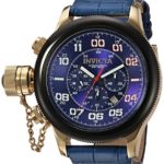 Invicta Men’s ‘Russian Diver’ Quartz Stainless Steel and Leather Casual Watch, Color:Blue (Model: 22292)