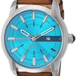Diesel Men’s ‘Armbar’ Quartz Stainless Steel and Leather Casual Watch, Color:Brown (Model: DZ1815)