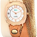 La Mer Collections Women’s LMMULTICW2000 Rose Gold Watch with Leather/Chain Wrap Band