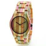 Bewell Colorful Bamboo Watch Women Quartz Wristwatch for Girls (colorful)