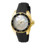 Invicta Women’s 0489 Angel Collection Cubic Zirconia-Accented Watch With Black PU Band