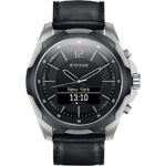 Titan Titanium Smartwatch with Black Leather Straps
