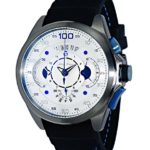Adee Kaye AK8900-MGN Men’s Watch 51mm Case 100 Seconds Sweeping Chronograph Hand Black Silicone Strap