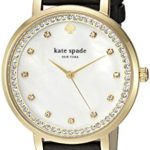 kate spade new york Women’s ‘Monterey’ Quartz Stainless Steel and Leather Casual Watch, Color:Black (Model: KSW1206)