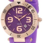 Freelook Men’s HA1534RG-8 Purple Silicone Band W/Purple Dial Rose Gold Case Watch
