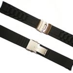 22mm SAFETY DEPLOYMENT CLASP RUBBER Watch Band Strap Fits, Luminox, Traser, Timex, Seiko, Casio