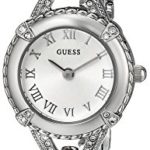 GUESS Women’s U0135L1 Petite Silver-Tone Watch with Silver Dial , Crystal-Accented Bezel and Stainless Steel G-Link Band
