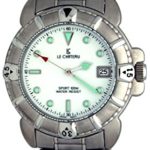 Le Chateau #2150M_WHITE Men’s Sport Watch Stainless Steel Band