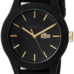 Lacoste Women’s ‘LADIES 12.12’ Quartz Stainless Steel and Silicone Casual Watch, Color:Black (Model: 2000959)