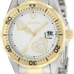 Invicta Women’s 12287 Pro Diver Silver Heart Dial Two Tone Stainless Steel Watch