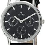 Titan Women’s ‘Neo’ Quartz Metal and Leather Casual Watch, Color:Black (Model: 2557SL03)