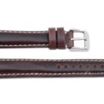 Hadley Roma MS885 20mm Long Watch Band Brown Oil Tan Leather Contrast Stitch