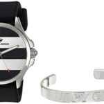 Juicy Couture Women’s Quartz Stainless Steel and Silicone Casual Watch, Color:Black (Model: 1950011)